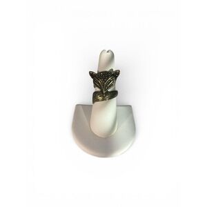 Vintage Bronze Tone Cut Fox Animal Size 6.5 Wrap Ring